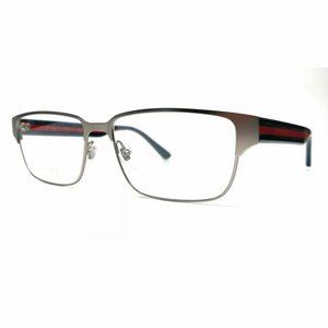 Gucci Men's Blue and Red Rectangle Eyeglasses!